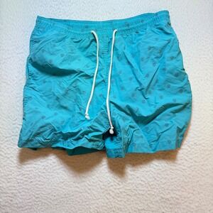 OFWGKTA‎ Donut Print Swim Trunks large Turquoise Blue Drawstring Shorts Large